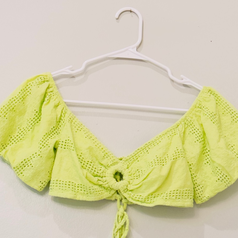 Wild Fable Neon Green Crochet Blouse